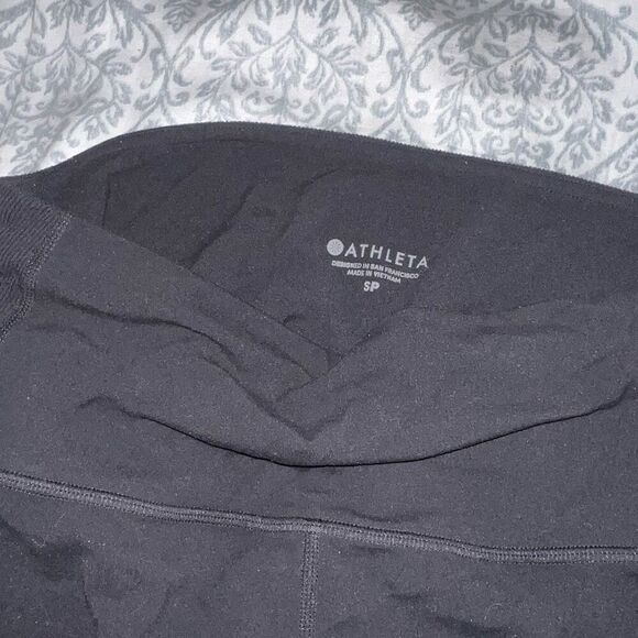 Athleta ankle sock hole leggings black full length size S SP - Picture 2 of 5
